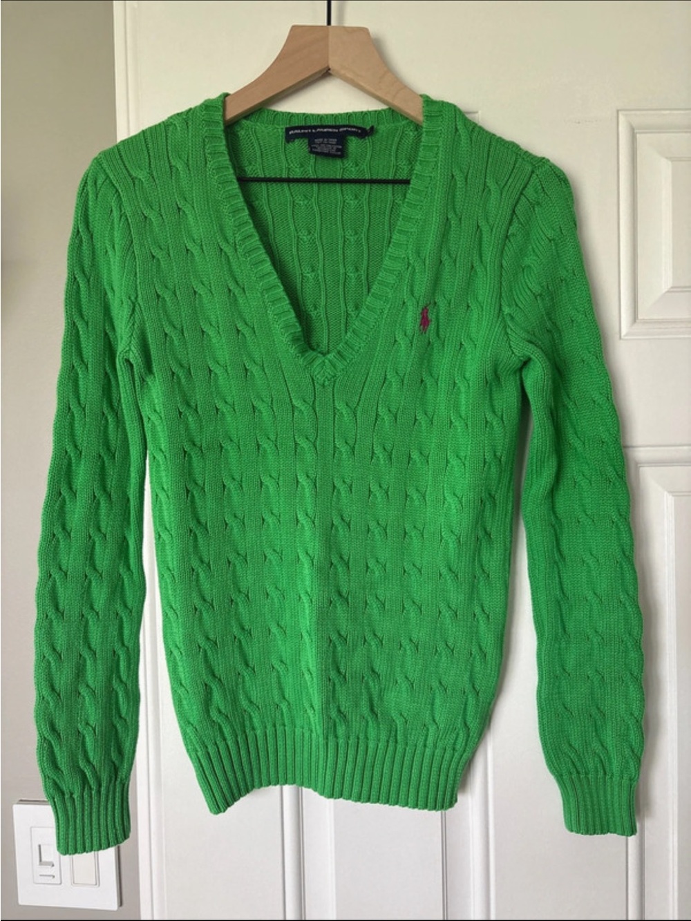 RALPH LAUREN SPORT | V Neck Cable Sweater